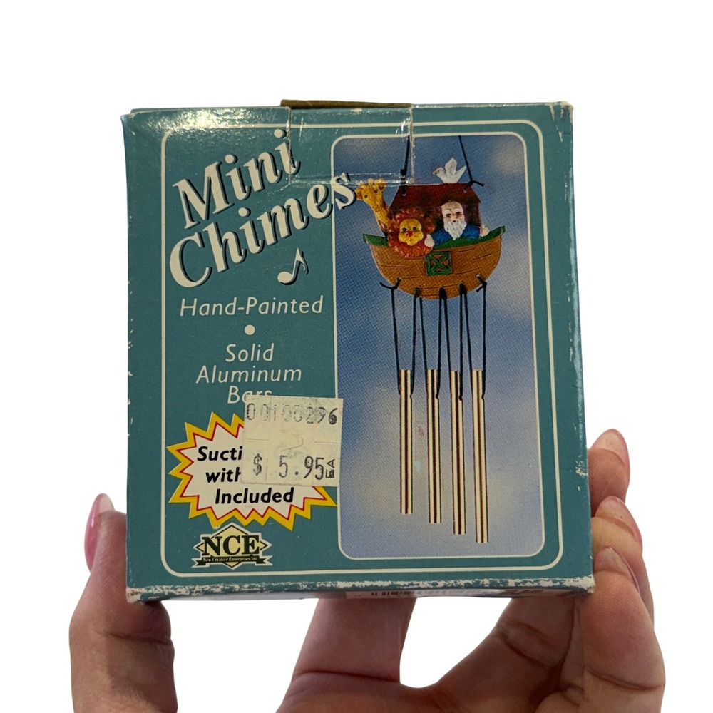 Vintage 1996 NCE Mini Chimes Noahs Ark Hand Painted Aluminum Wind Chime 334A7